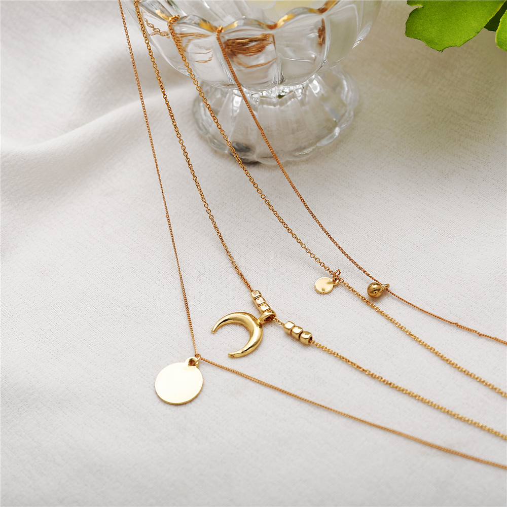 Collier Boho de lune multicouche