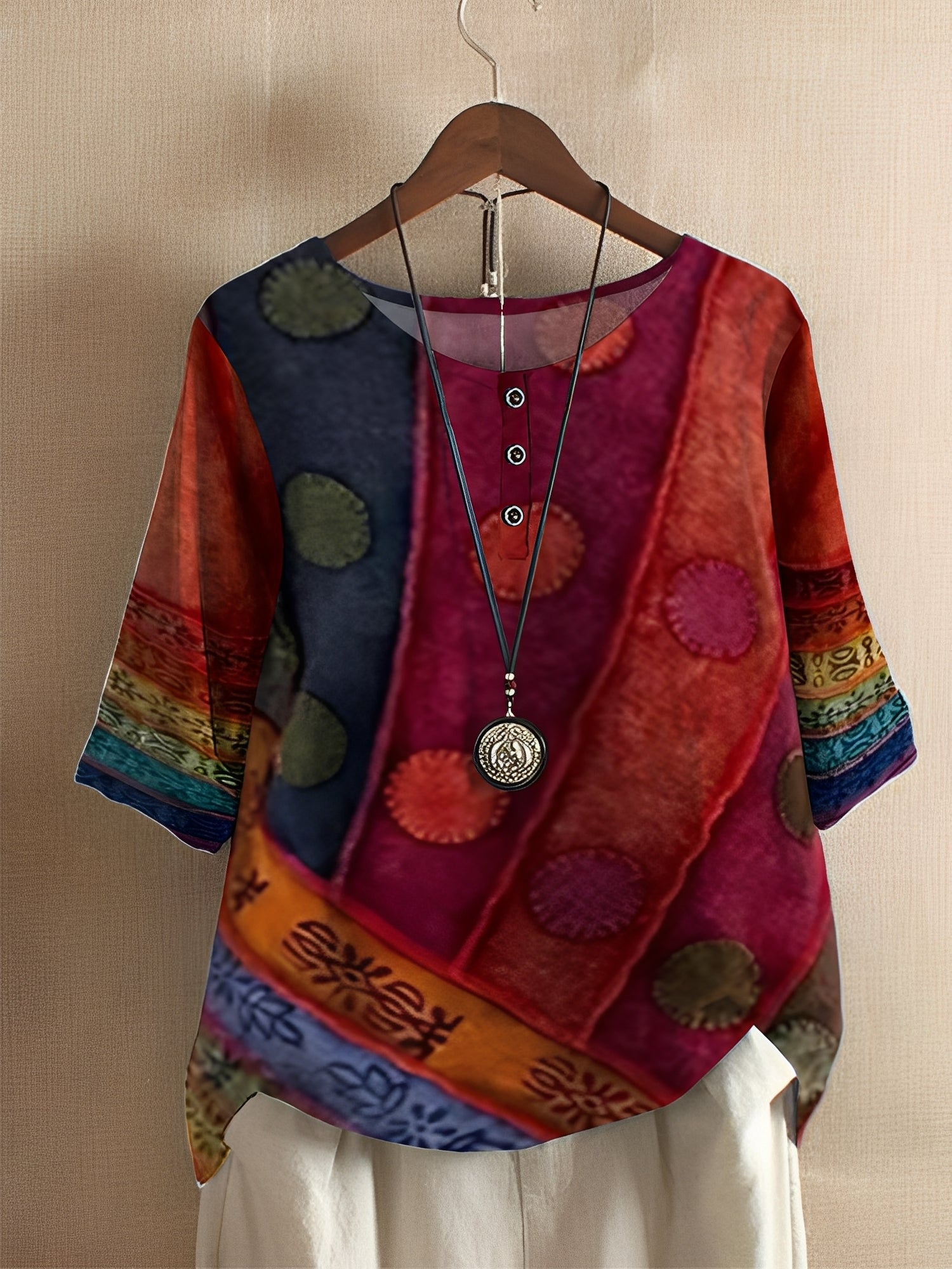 Hennie - Chemise imprimée, coupe ample pour femmes