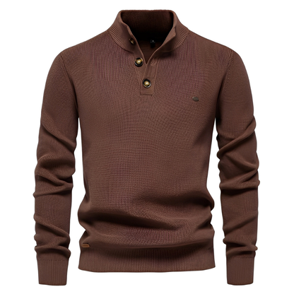 Brant - Elegant sweater with quarter zipper for men
