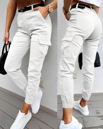 Carrie - Pantalon cargo stylé à taille haute pour femmes