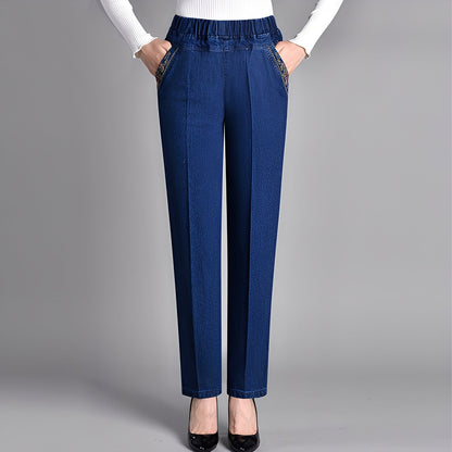 Doriane - Basic trousers with elastic waistband for women
