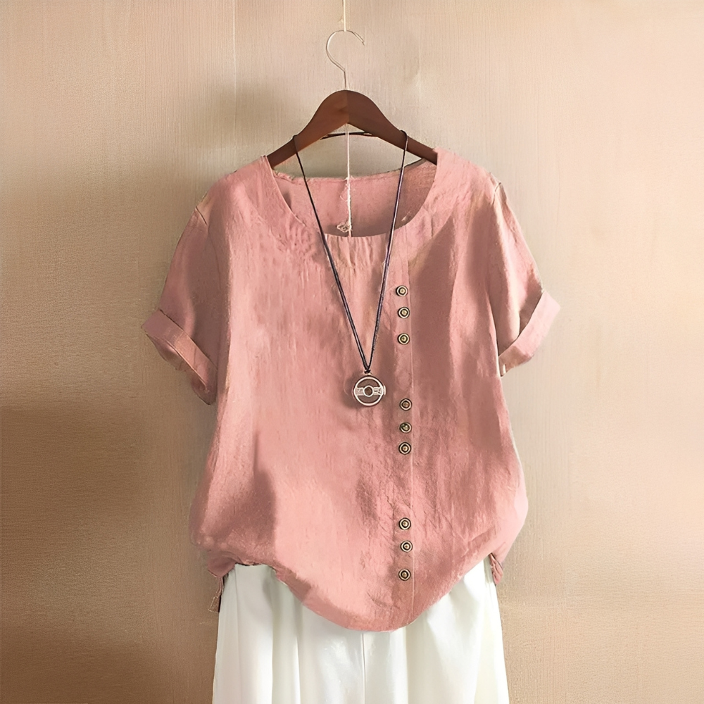 Corrine - Chemise classique et ample en lin pour femmes