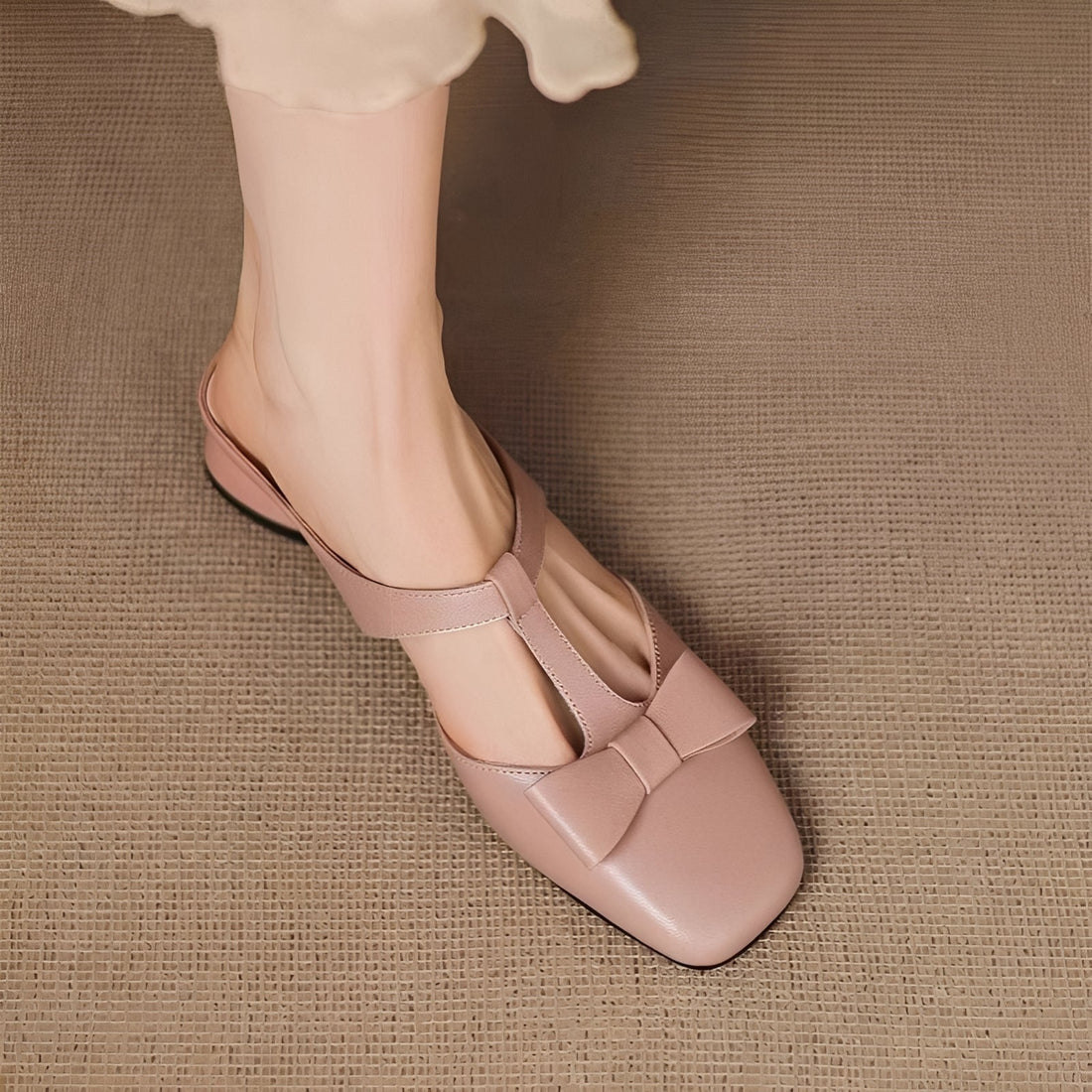 Jean - Sandales Mules Élégantes avec Nœud