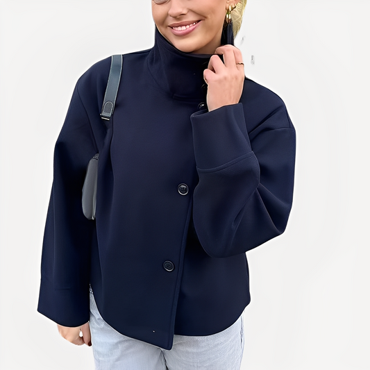 Carolyn - Élégant manteau en laine avec boutonnage simple pour femmes