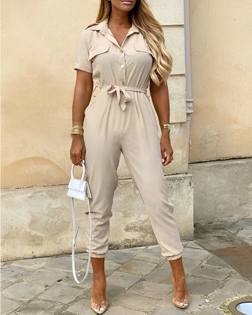 Xaviera - Combinaison Cargo Ceinturée pour Femme