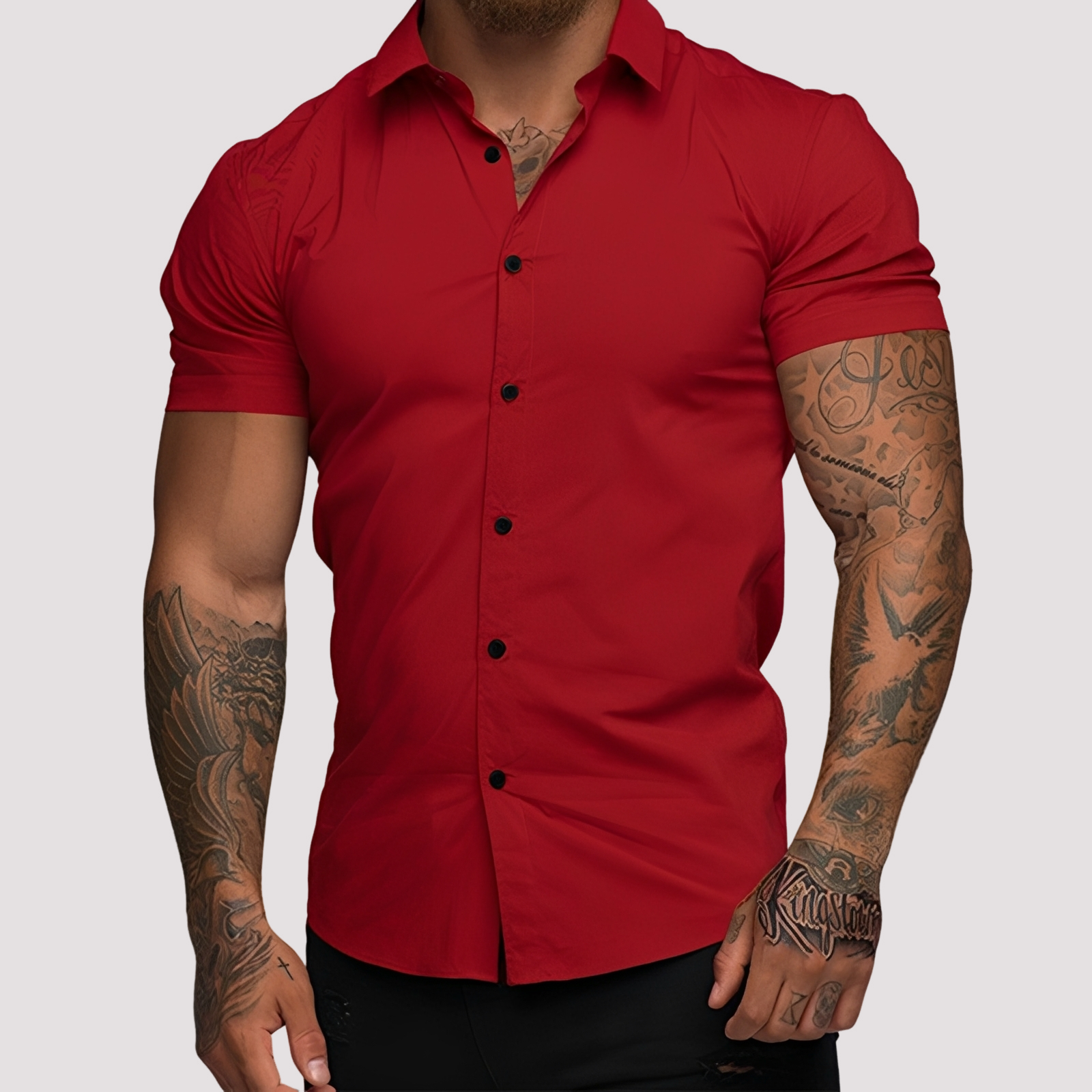 Oscar - Chemise à manches courtes en coupe slim pour hommes