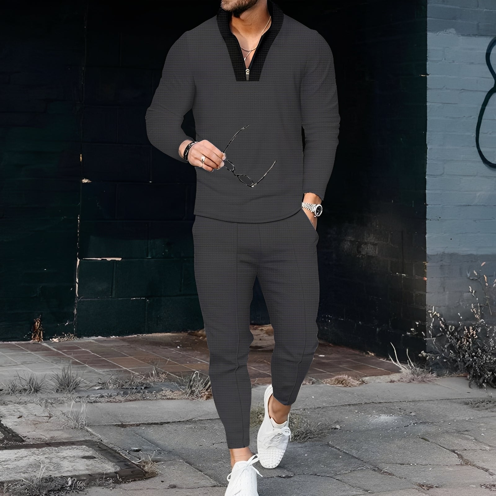 Andrew - Ensemble de sport élégant avec motif gaufré pour hommes