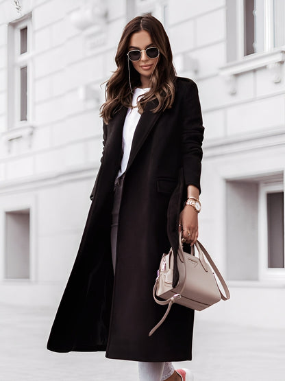 Haylie - Manteau élégant en laine avec ceinture pour femmes