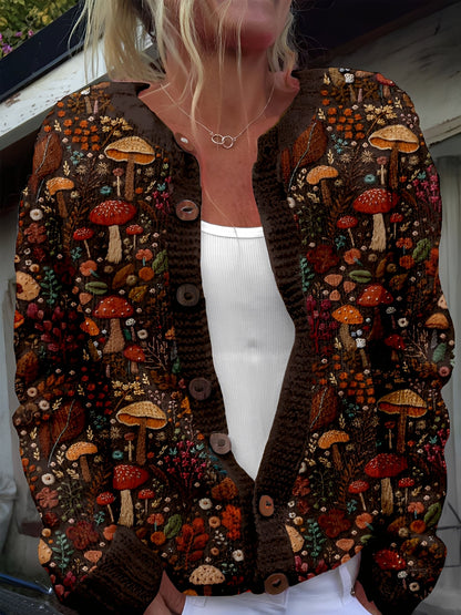Kandace - Cardigan tendance avec motif floral pour femmes
