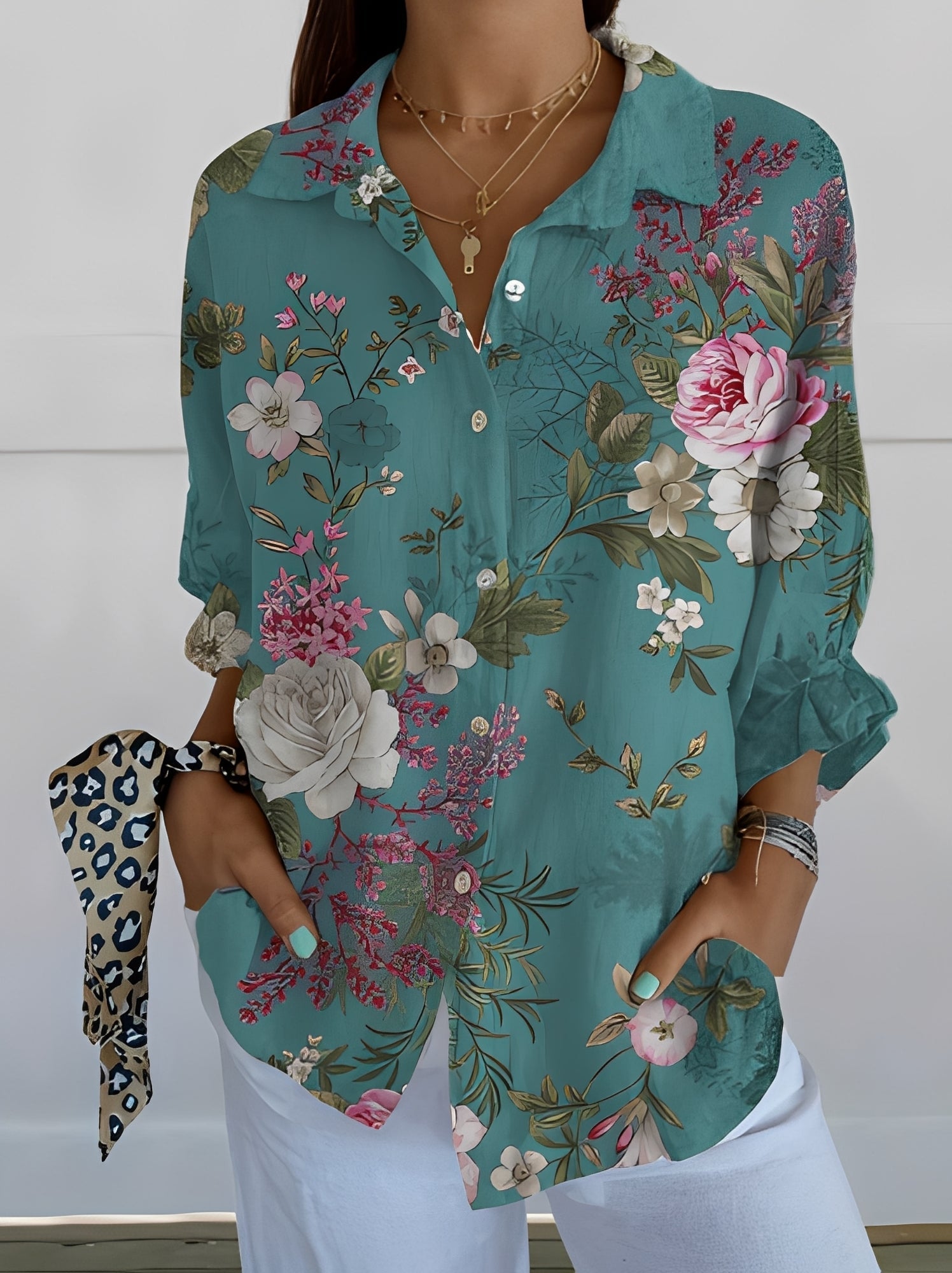 Jessica - Blouse élégante avec motif fleuri pour femmes