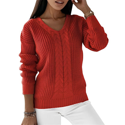 Georgia - Elegant women's sweater with V-neck