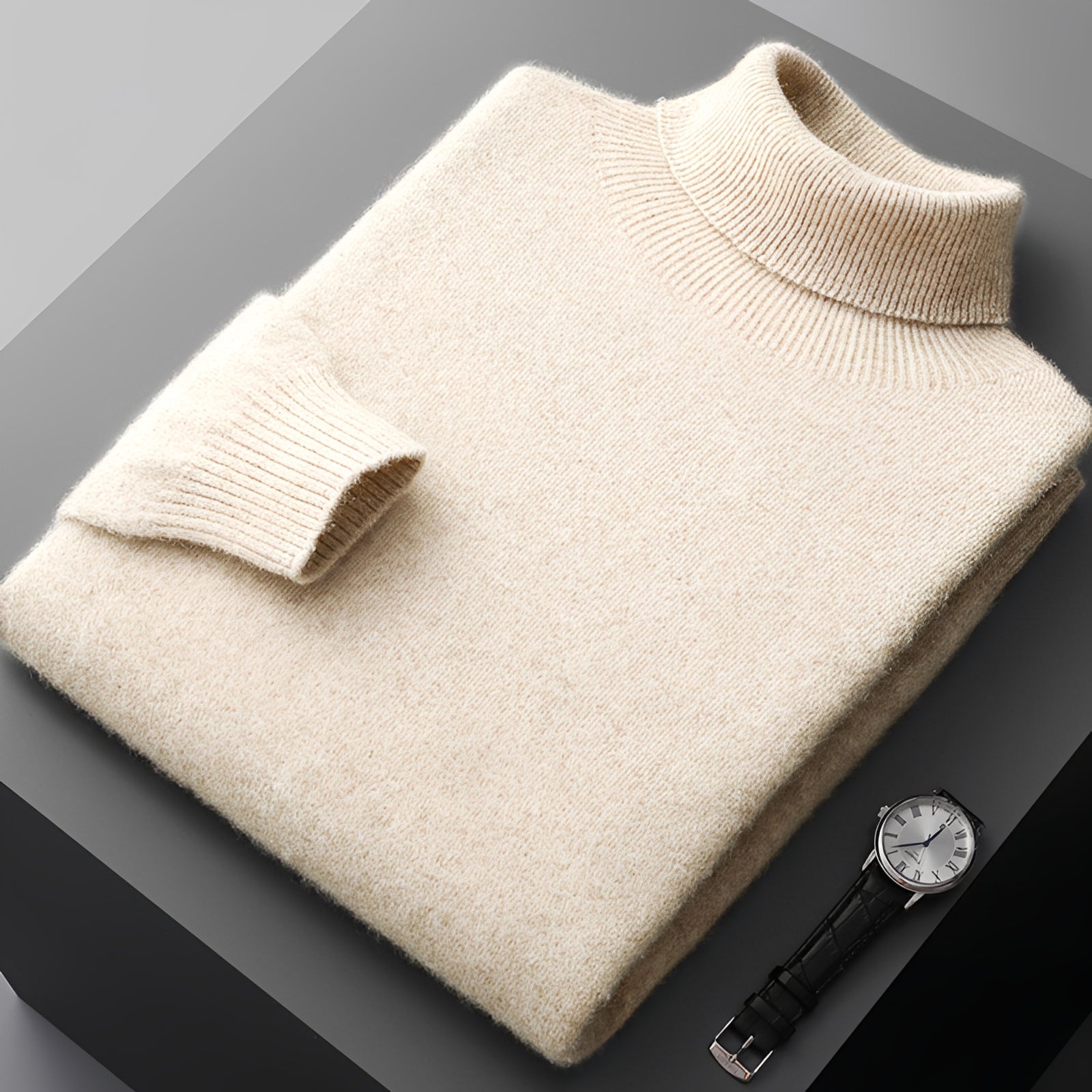 Adrian - Pull large col roulé pour hommes
