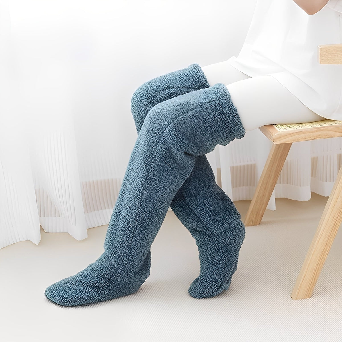 Camellia - Chaussettes d'hiver chaudes au-dessus du genou pour femmes