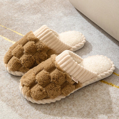 Hawa - Chaussons d'hiver en peluche avec bout fermé