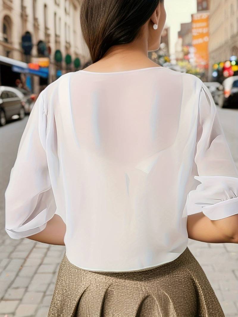 Skyla - chemisier chic avec devant ouvert pour femmes