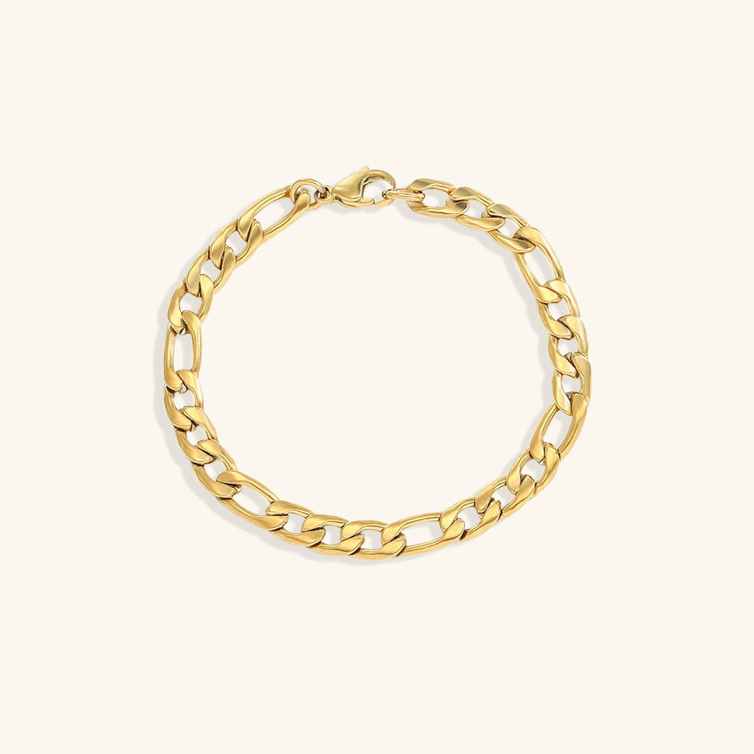 Saturn - Bracelet en chaîne dorée
