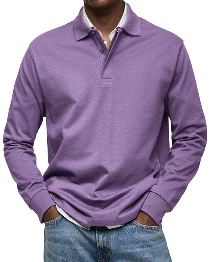 Dewey - Polo simple à manches longues pour hommes