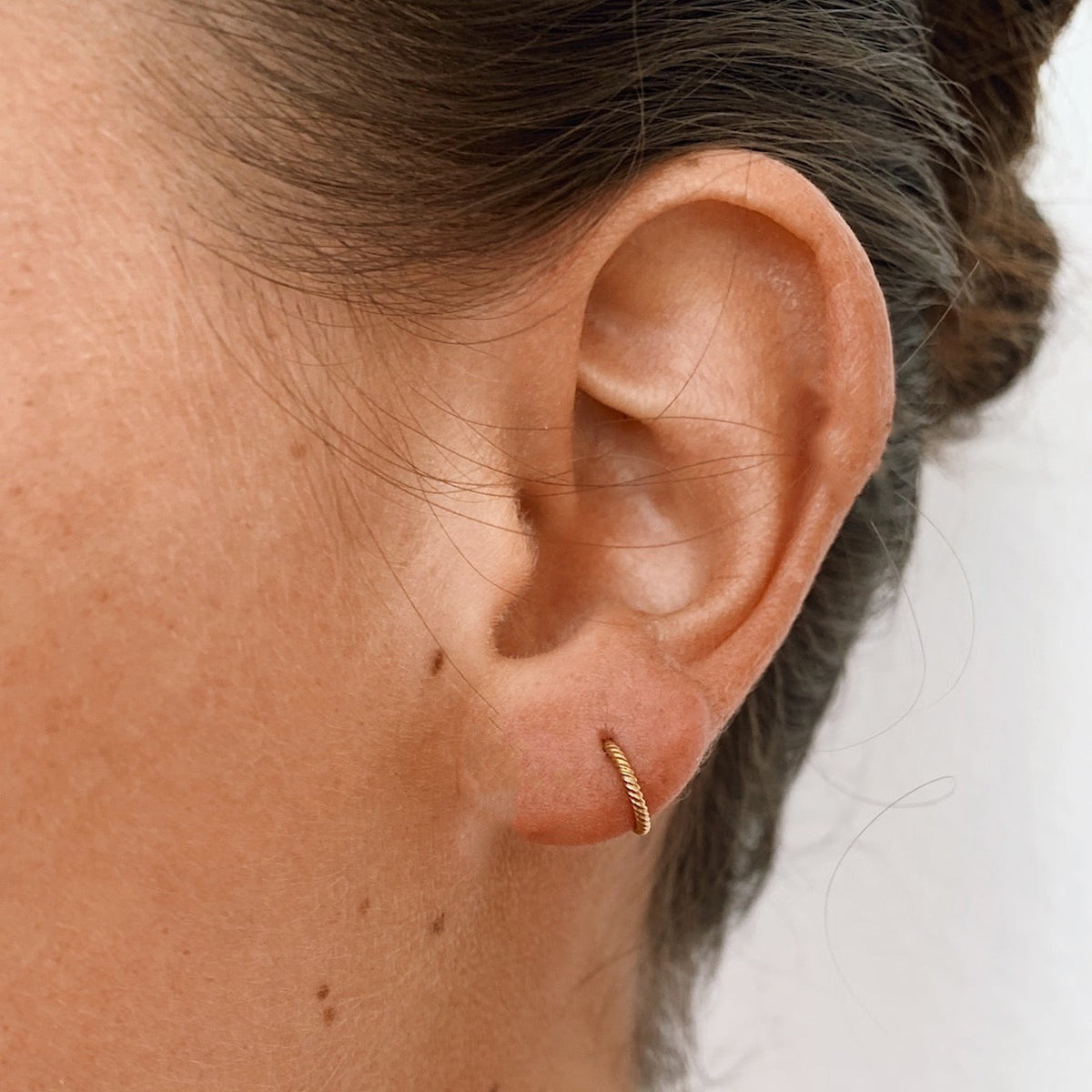 Leila - Boucles d'oreilles en corde torsadée de 8 mm