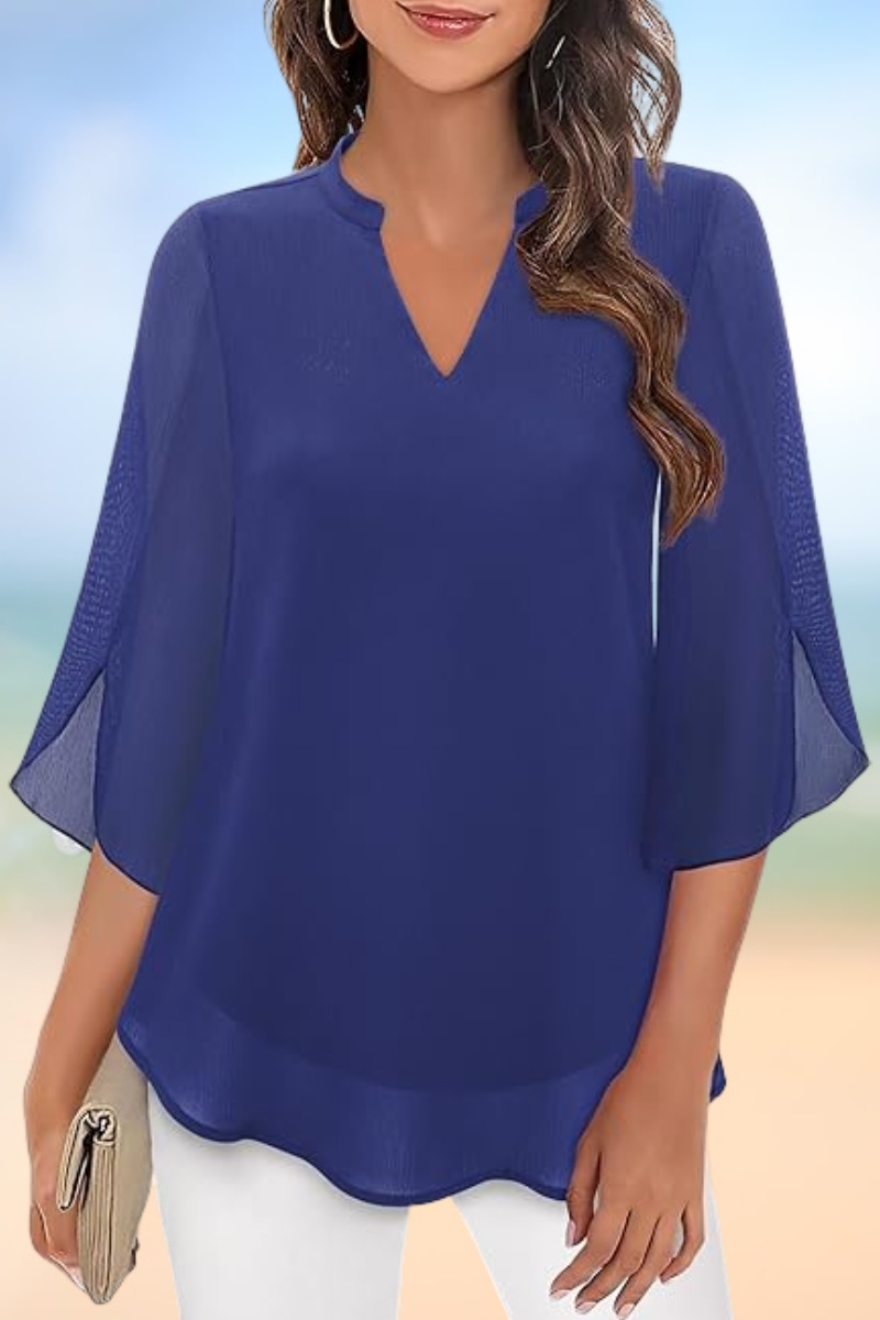 Celeste - Elegant blouse with open sleeves