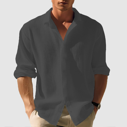 Cedric - Einfarbiges legeres Hemd mit Umschlagmanschetten