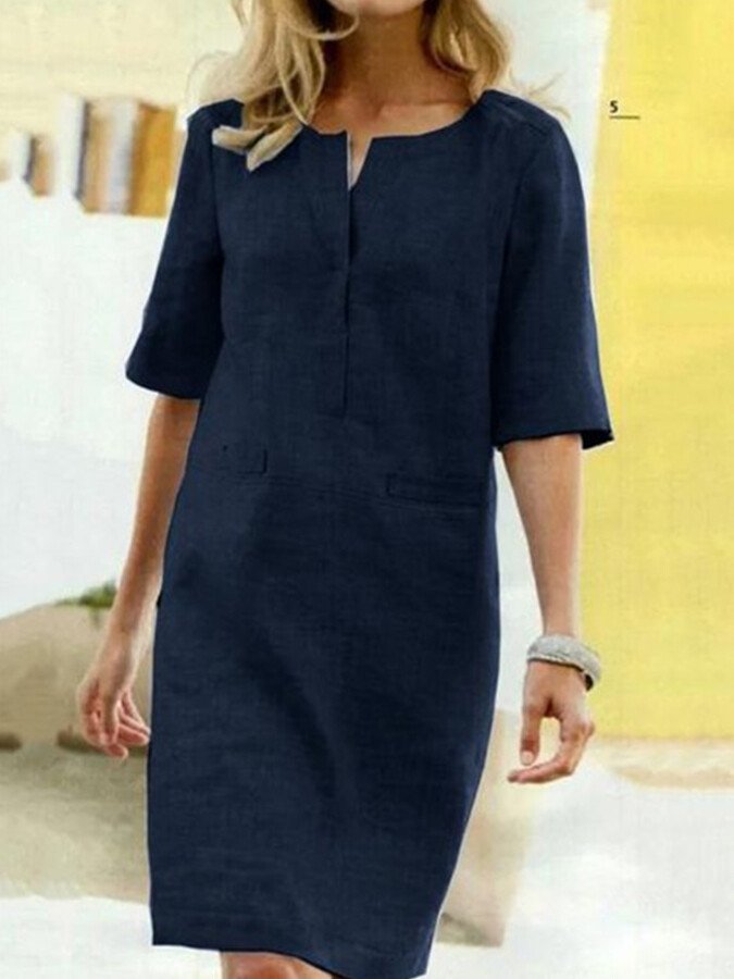 Rieke – Robe droite à col V élégante