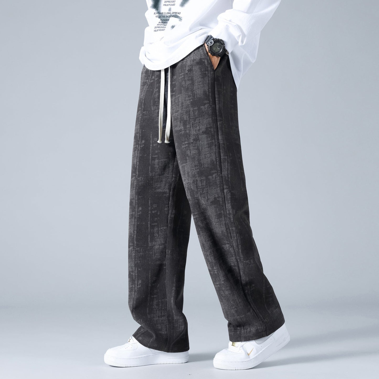 Larry - Elegant and loose corduroy jogging pants for men