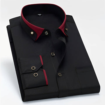 Nolhan - Chemise classique à manches longues pour hommes