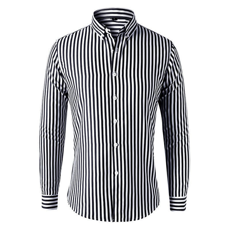 Dexter - Chemise à manches longues décontractée à rayures pour hommes