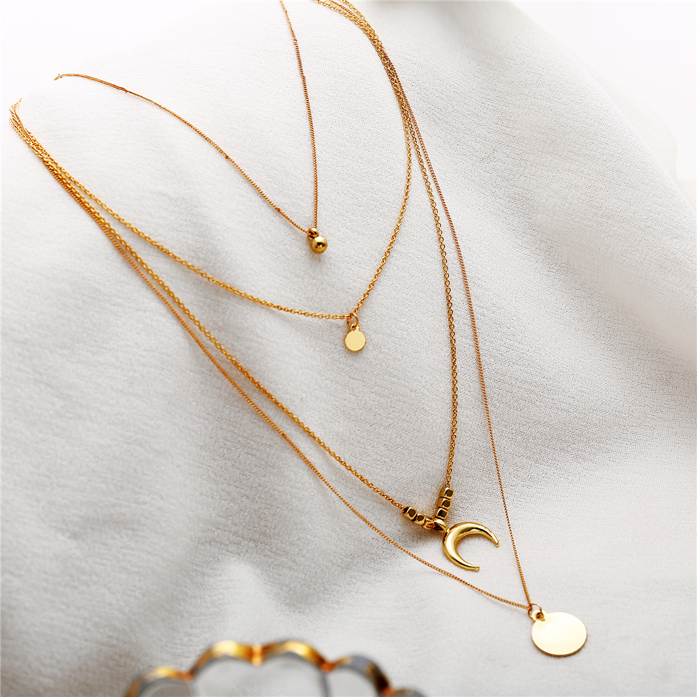 Collier Boho de lune multicouche