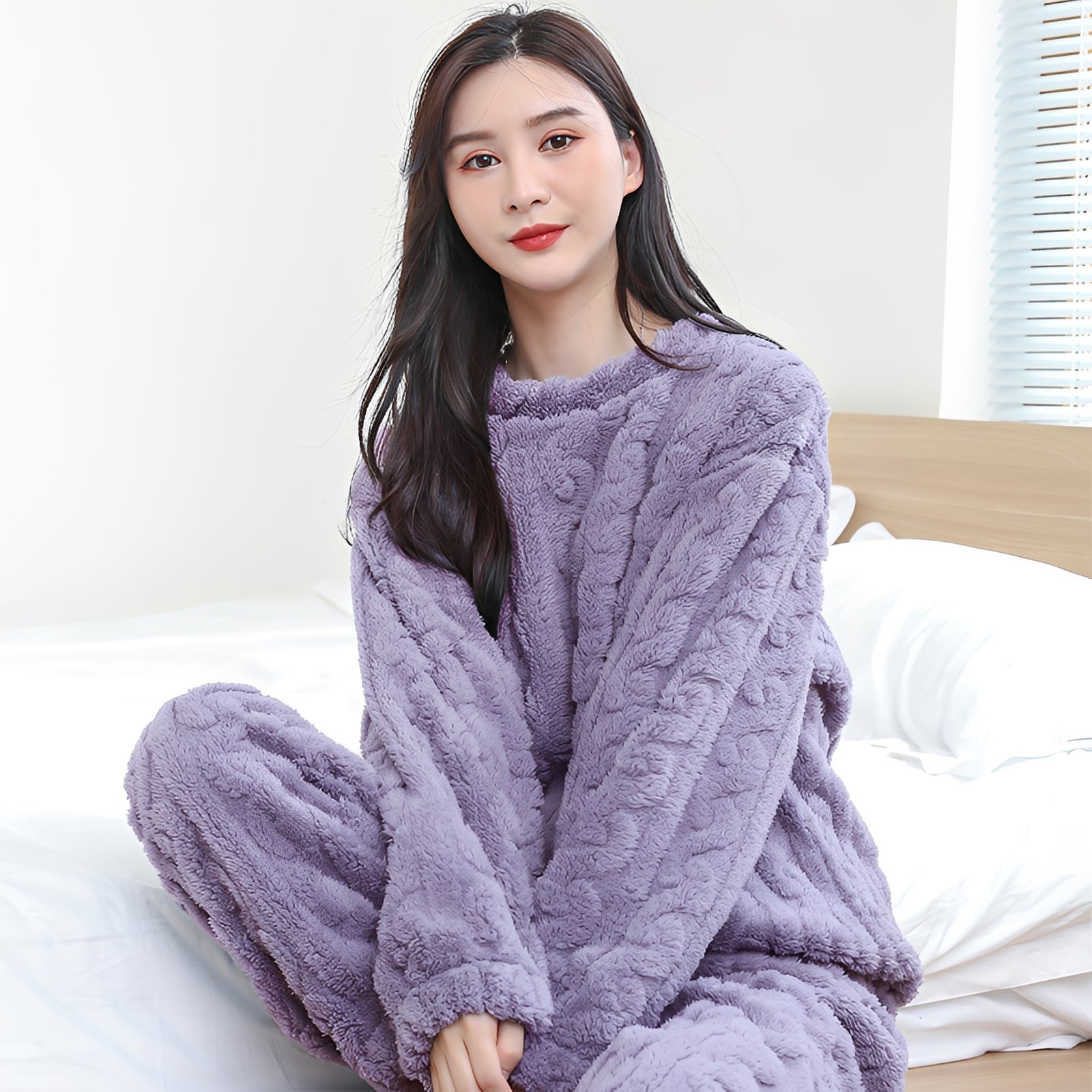 Bérénise - Ensemble hiver chaud : pull et pantalon pour femmes