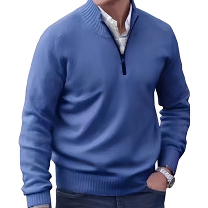 Matéo - Half-zip knitted sweater for men