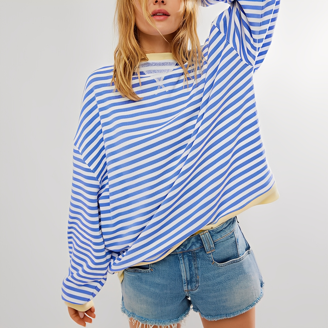 Pénélope - Pull large à rayures pour femme