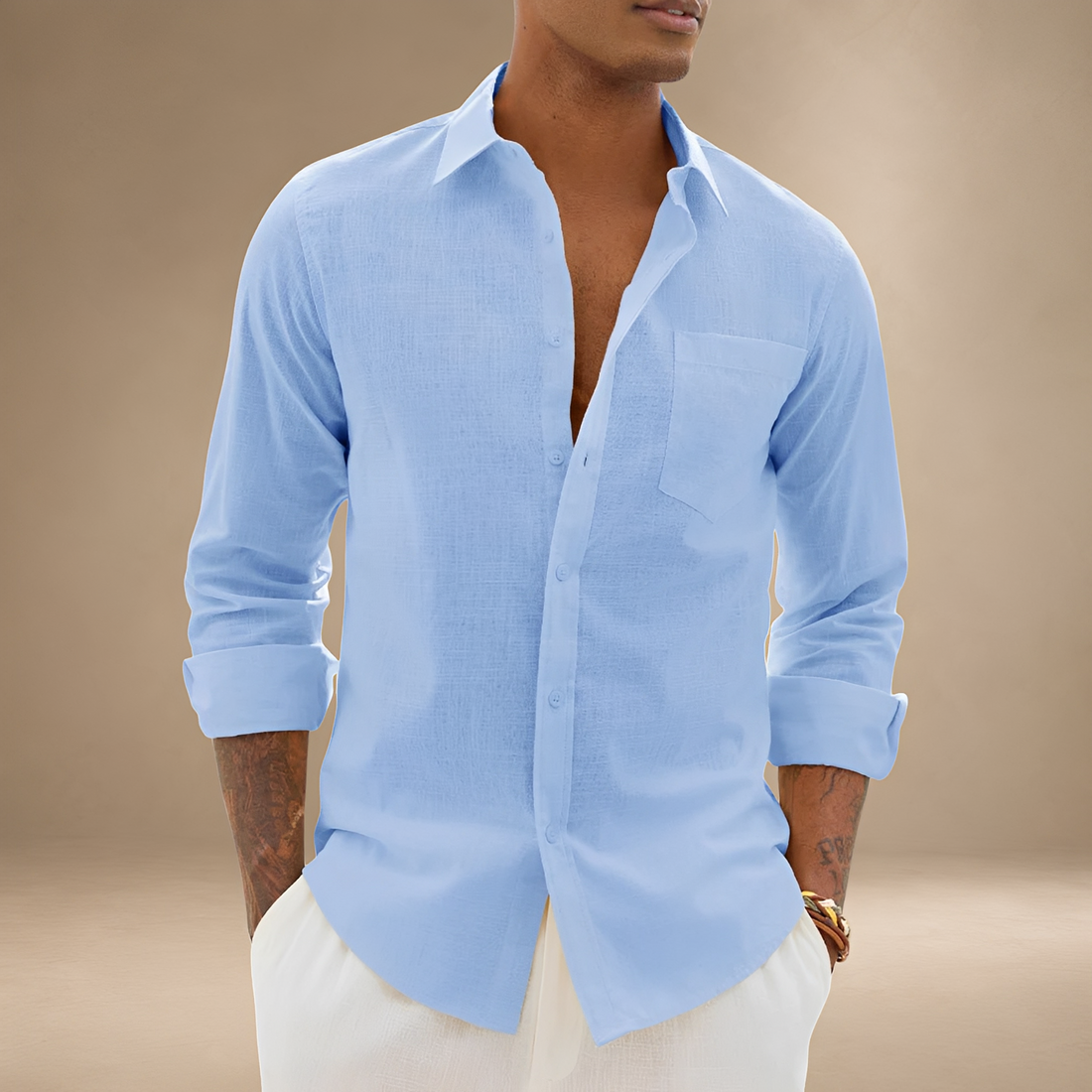 Ajay - Chemise Décontractée à Manches Longues