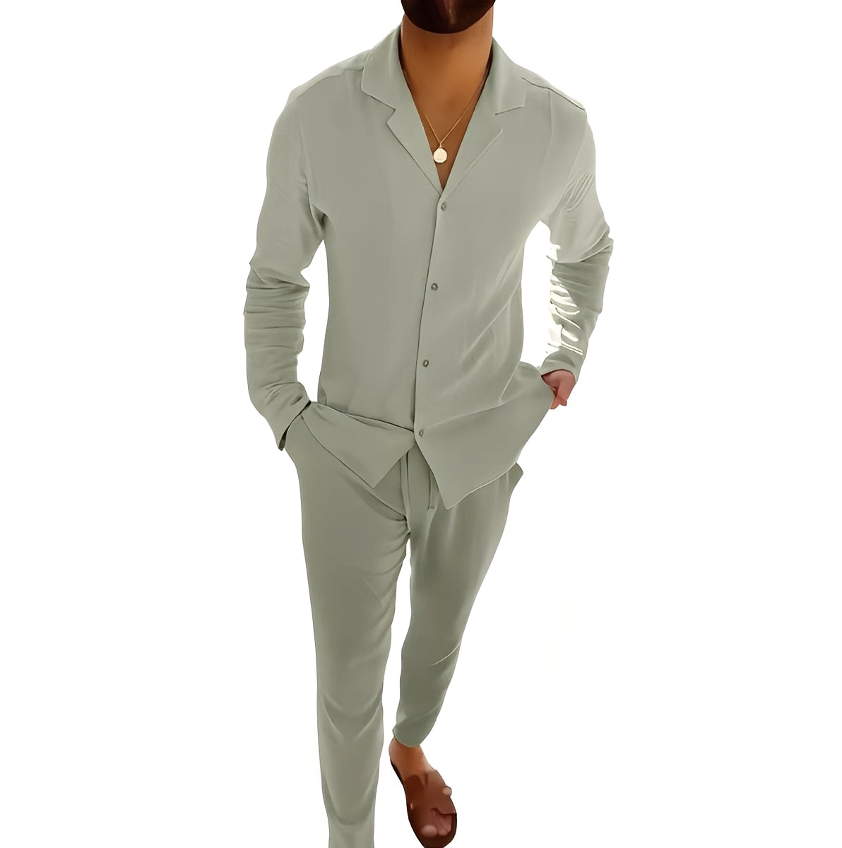 Hadrien - Ensemble chemise à manches longues et pantalon pour hommes