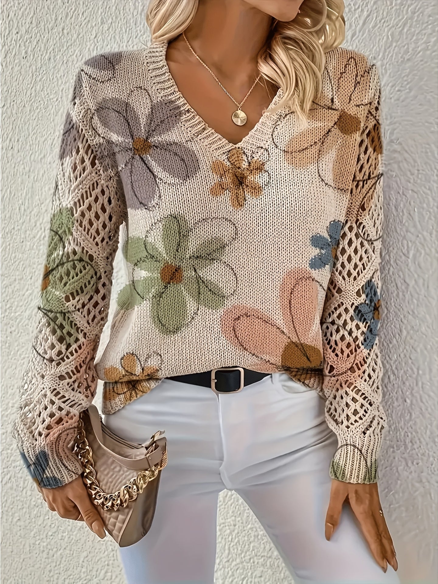 Ashtyn - Pull élégant avec motif floral pour femmes