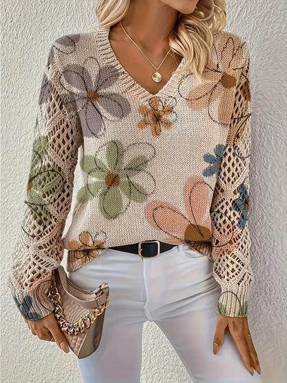 Ashtyn - Pull élégant avec motif floral pour femmes