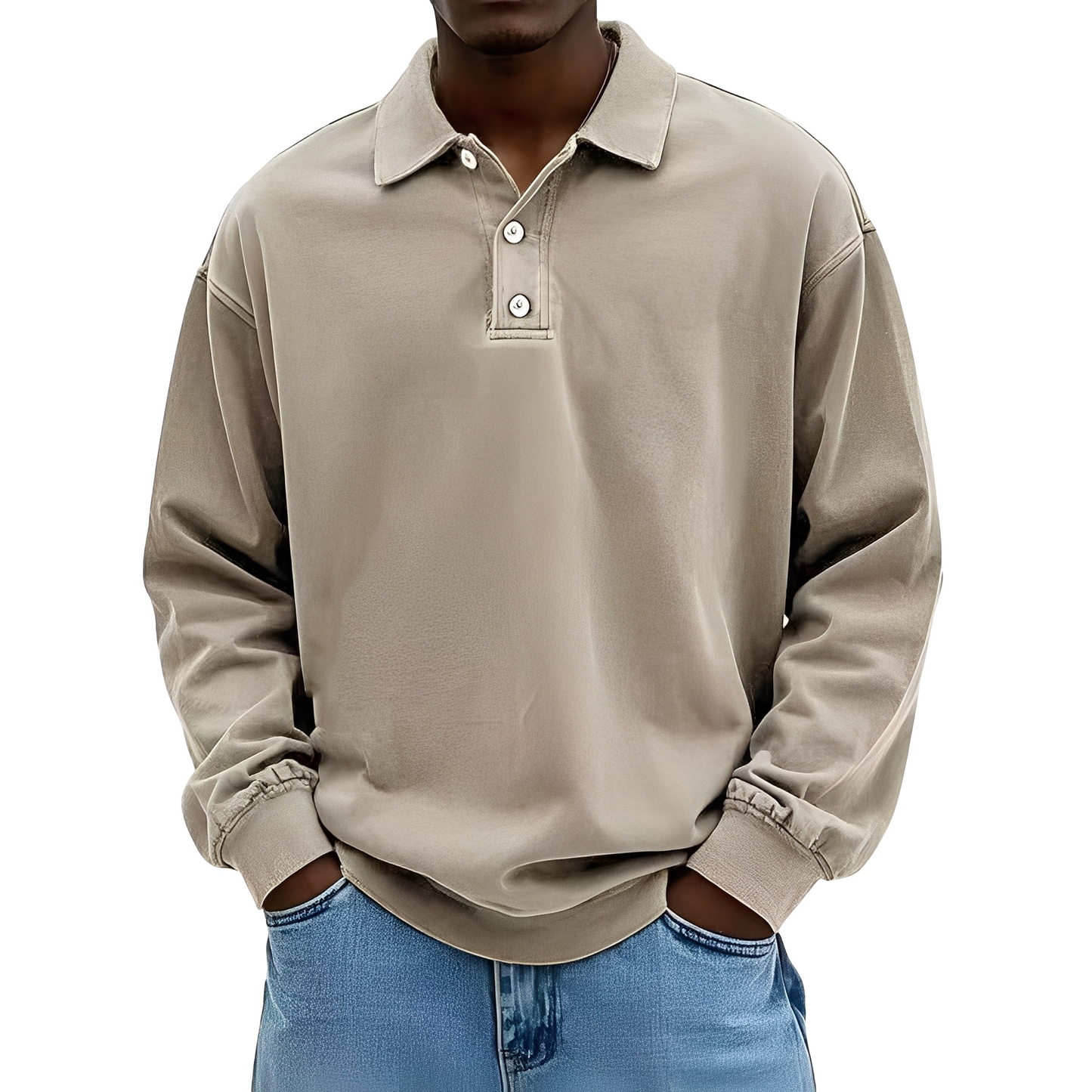 Chris - Chemise en tissu épais classique à manches longues pour homme