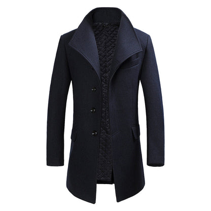 Gilbert - Long manteau élégant à fermeture simple pour hommes