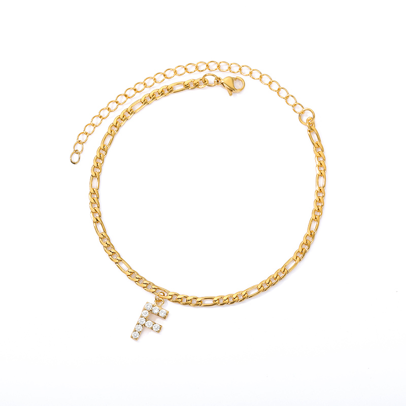 Cheville avec Initiale - Bracelet de cheville avec votre initiale