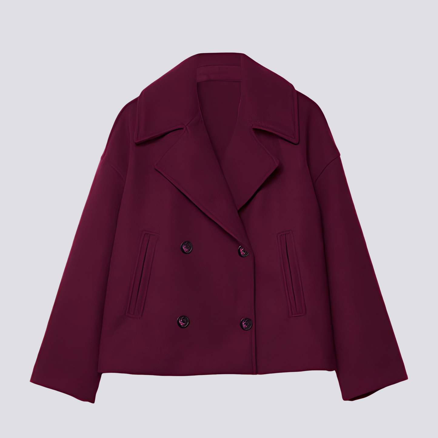 Bethney - Veste courte élégante en laine avec col à revers pour femmes