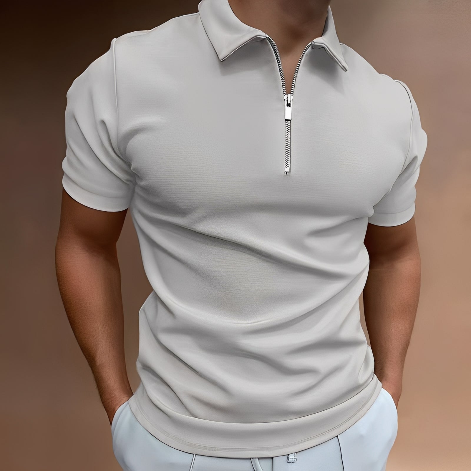 Carlos - Polo élégant avec fermeture éclair pour hommes