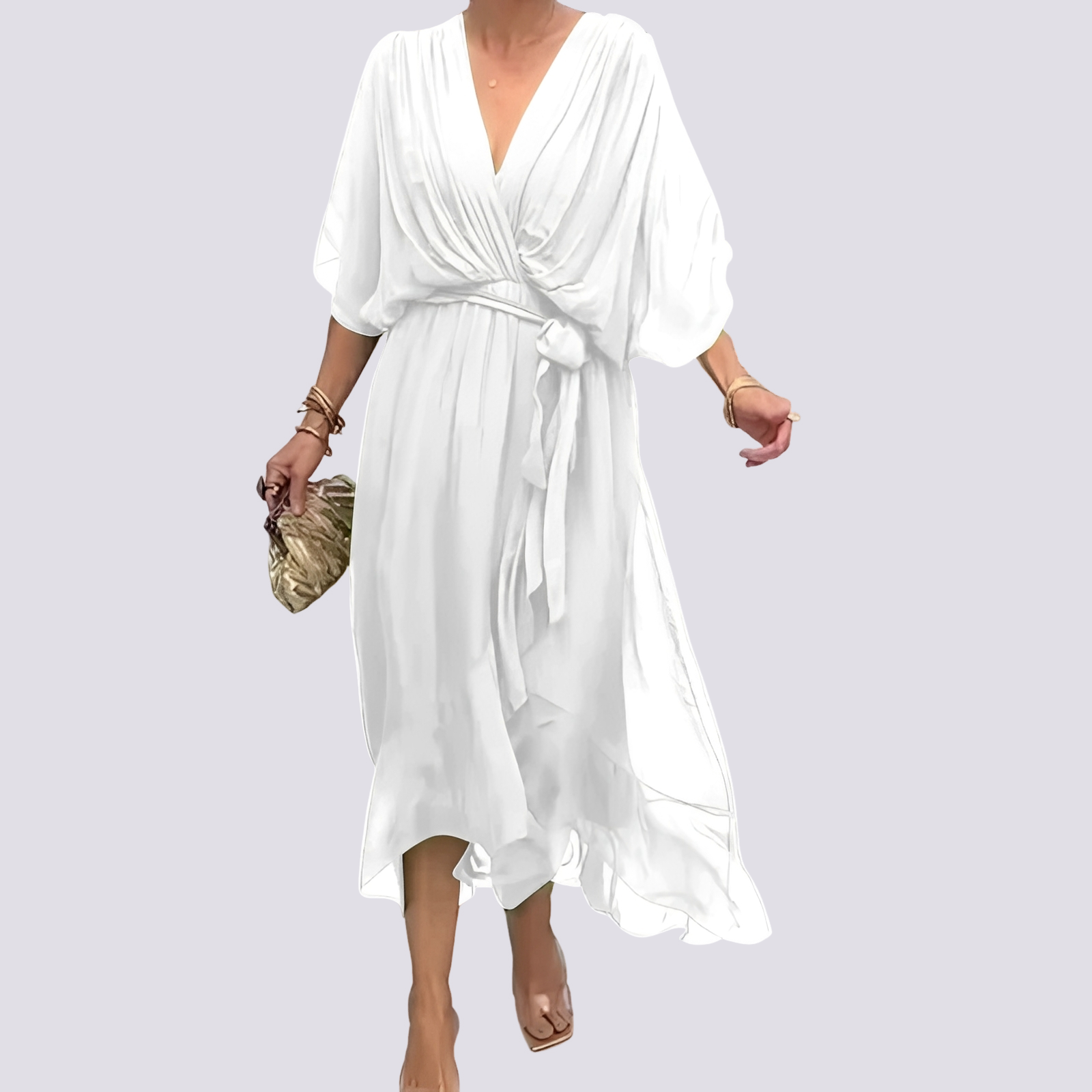 Jane - Robe Irrégulière avec Col en V
