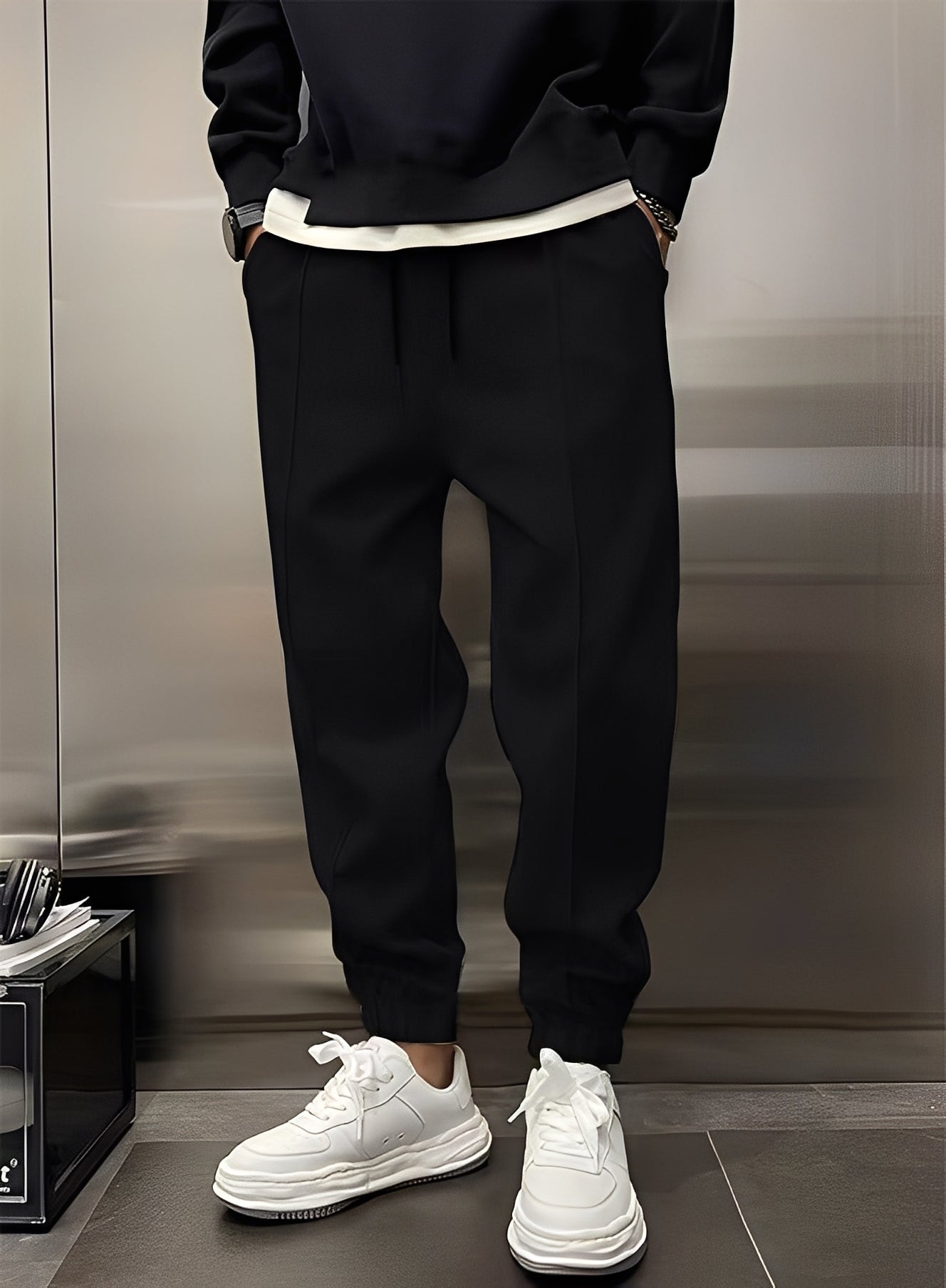 Philip - Pantalon homme large, épais et décontracté