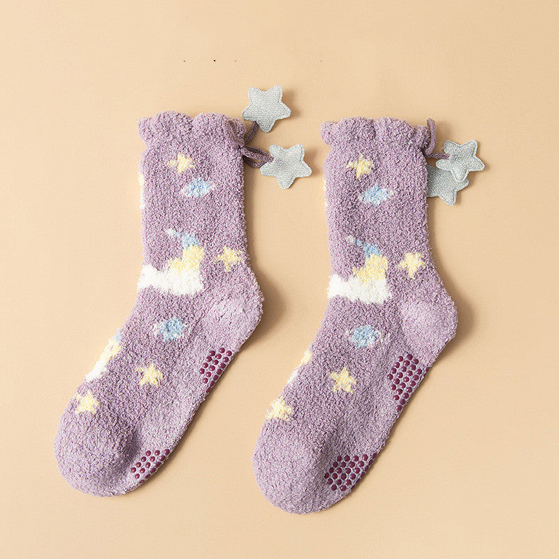 Ramona - Chaussettes d'hiver épaisses et élégantes en polaire pour femmes