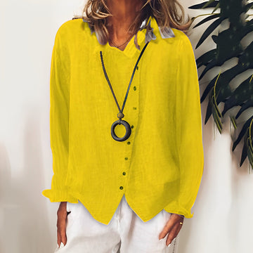 Madelina - Blouse femme en lin avec manches longues