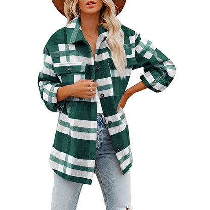 Melissa - Chemise en laine à carreaux pour femmes