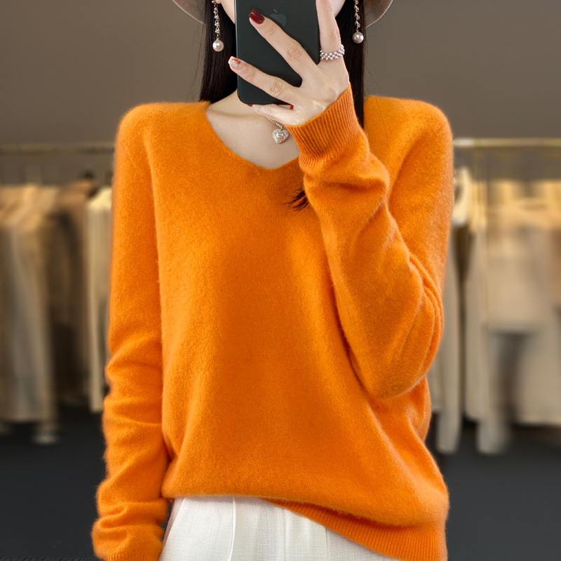 Eliana - Pull chaud à col en V et coupe ample