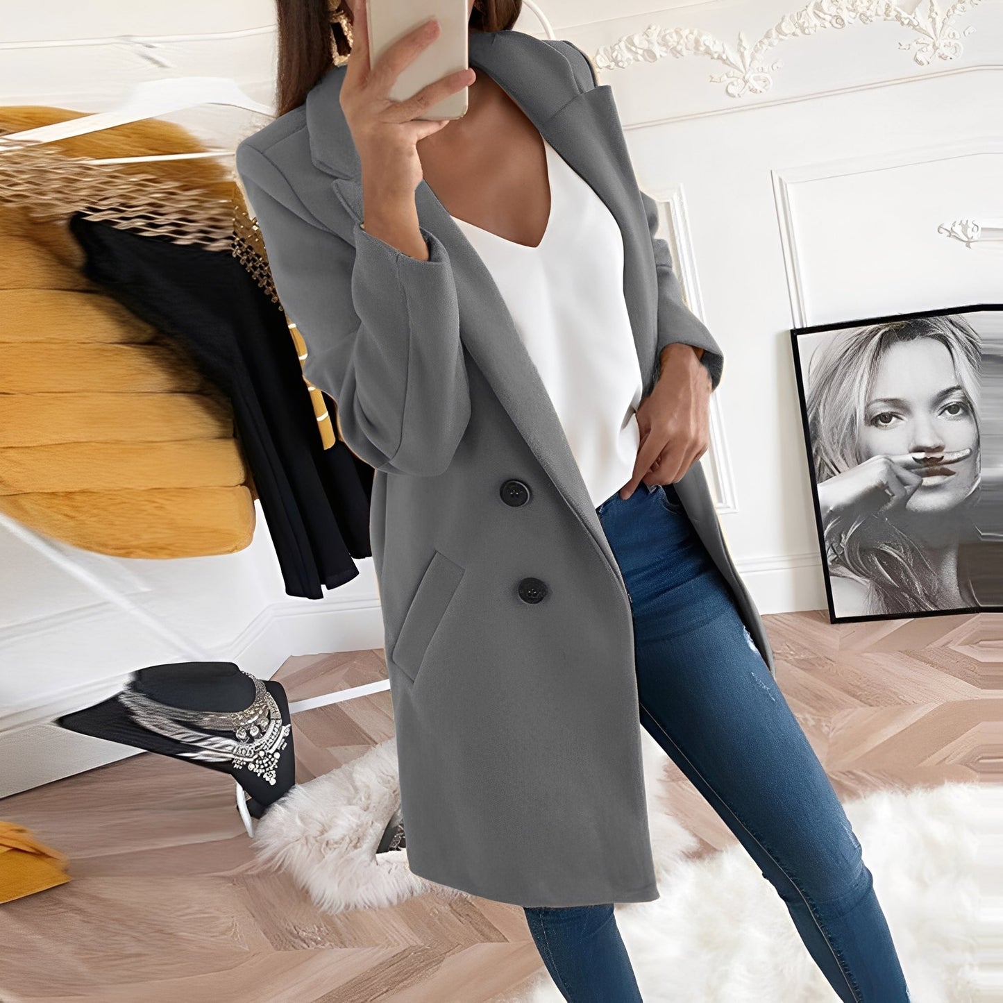 Nichole - Long manteau chic et chaud pour femmes