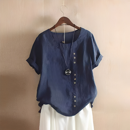 Corrine - Chemise classique et ample en lin pour femmes