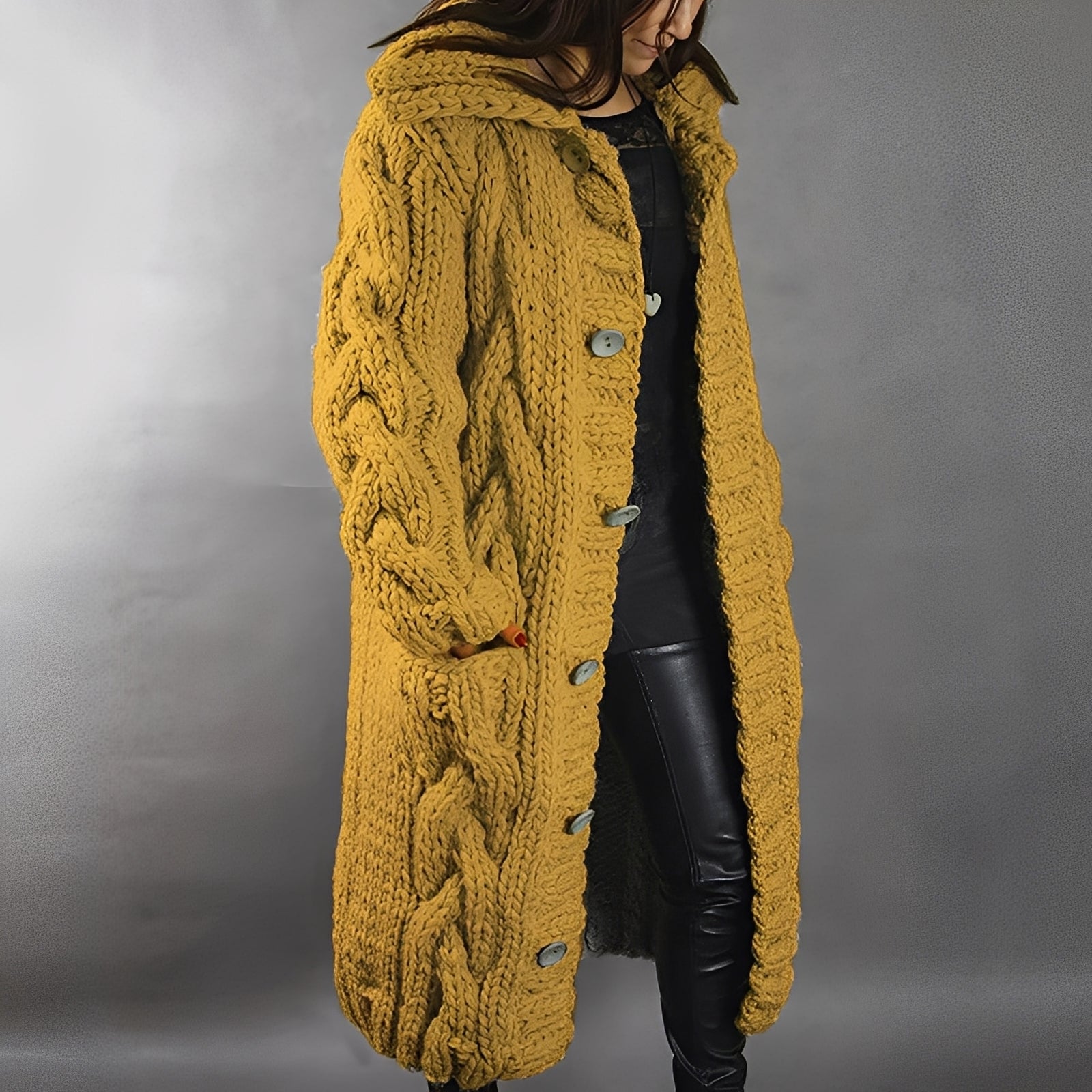 Arielle - Élégant cardigan long en laine pour femmes
